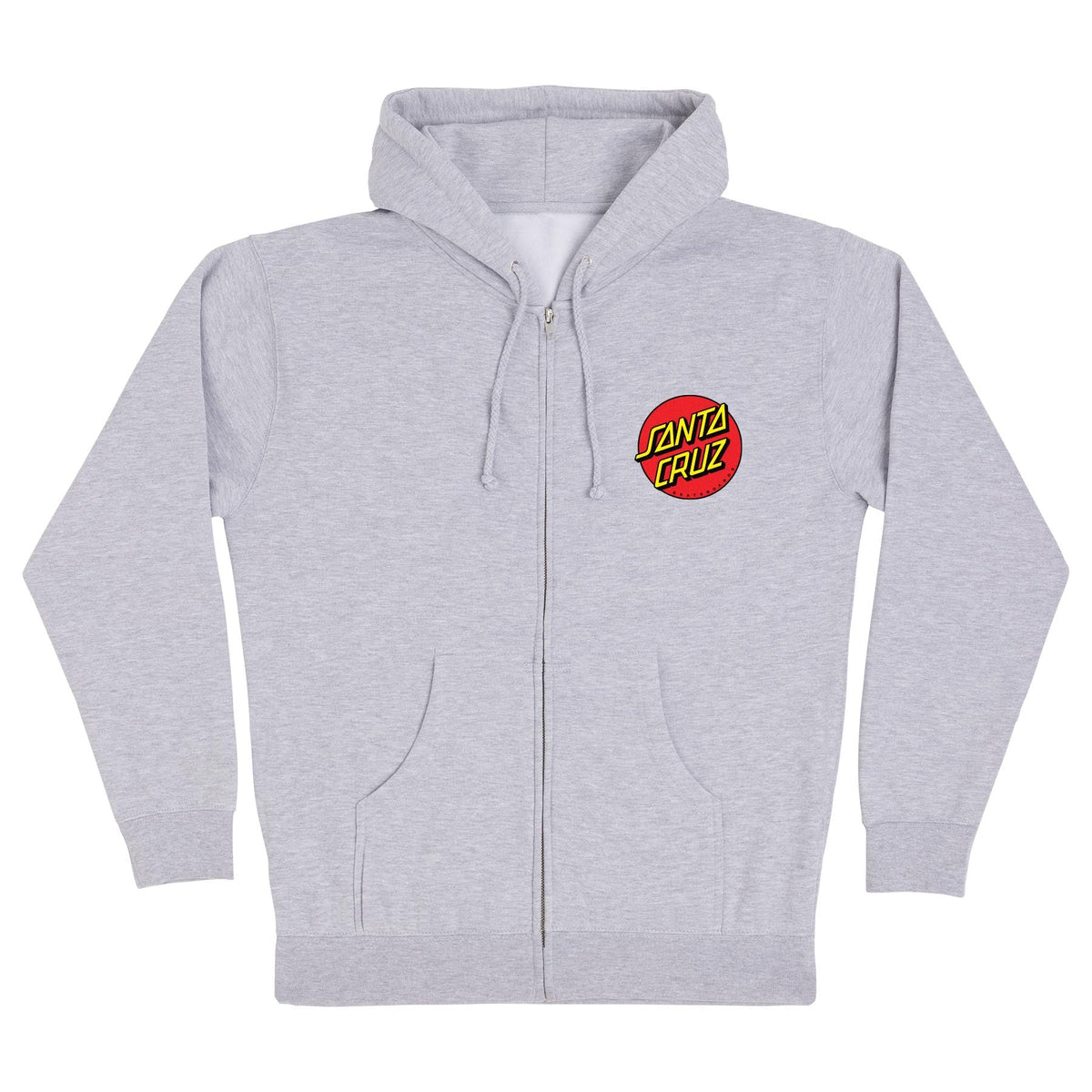 Santa Cruz Classic Dot Zip Hoodie Heather Grey – Skateworks