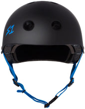 Load image into Gallery viewer, S-One Lifer Helmet - Black Matte with Cyan Straps