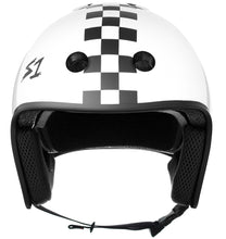 Load image into Gallery viewer, S-One Lifer Retro Helmet - White Glass w/ Black Checkers