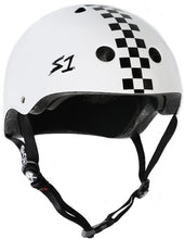 Load image into Gallery viewer, S-One Mega Lifer Helmet - White Gloss with Checkers