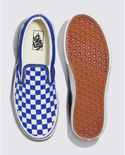 Load image into Gallery viewer, Vans Kids Classic Slip-On Color Theory Surf the Web Blue Checkerboard