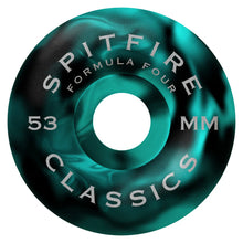 Load image into Gallery viewer, Spitfire Formula Four Floral Classic Teal/Black Swirl 53mm 99A