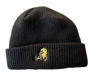 Heroin Skateboards Egg Beanie Black