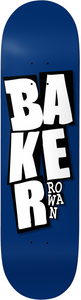 Baker Skateboards Rowan Zorilla Stacked Name Blue B2 Deck 8.25"