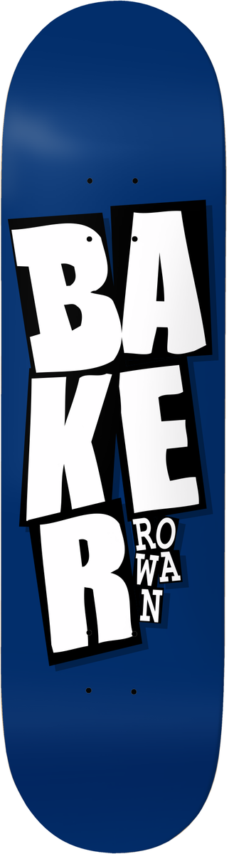 Baker Skateboards Rowan Zorilla Stacked Name Blue B2 Deck 8.25