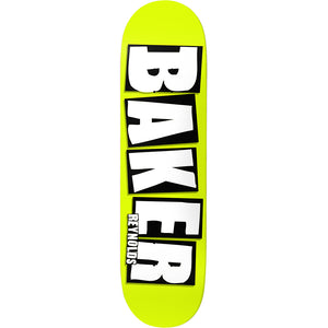 Baker Skateboards Reynolds Brand Name Neon Deck 8.3"