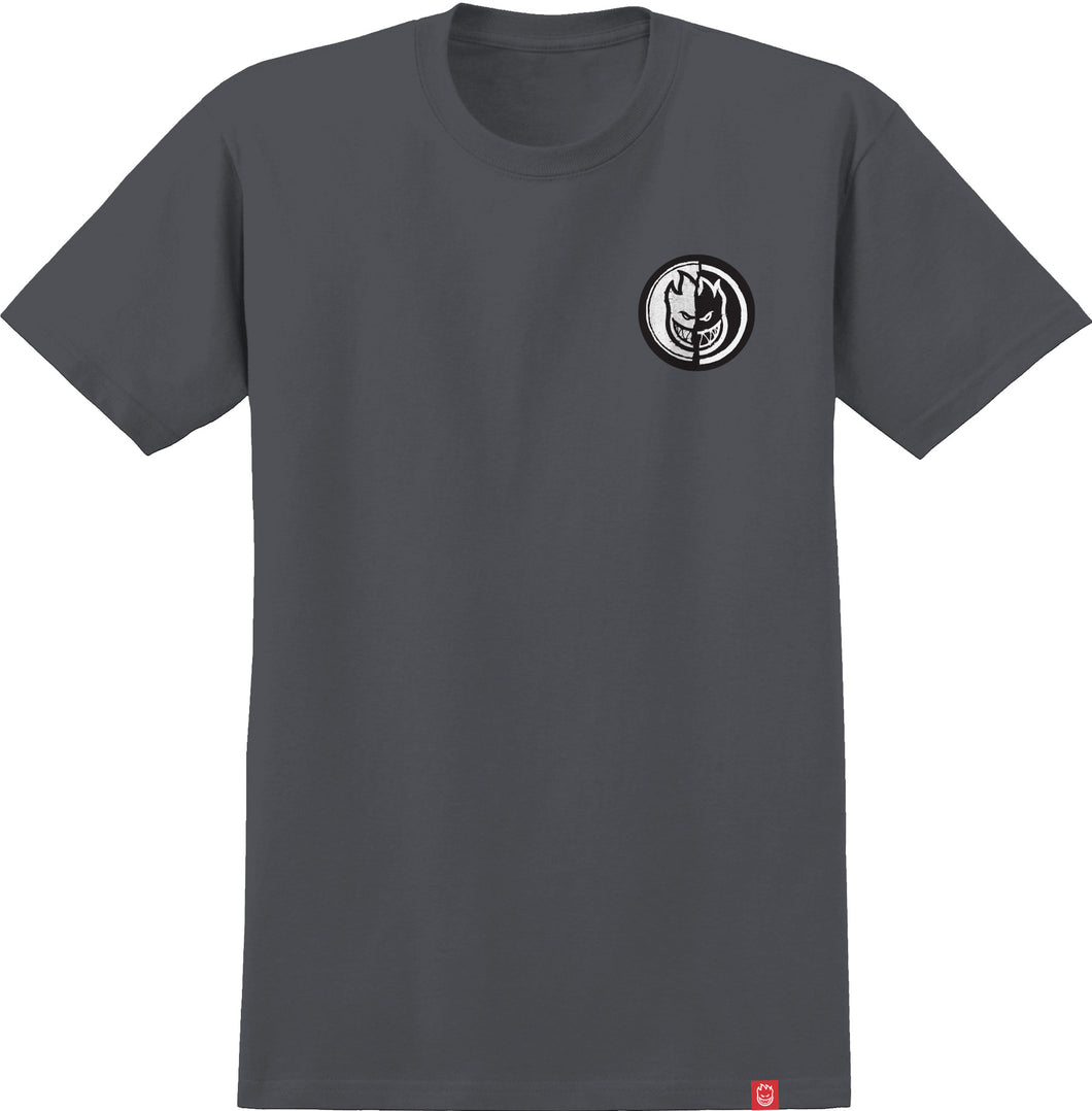 Spitfire Ying Yang T-Shirt Charcoal/Black/Red