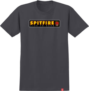 Spitfire Live To Burn T-Shirt  Charcoal/Multi