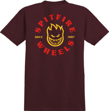 Load image into Gallery viewer, Spitfire Bighead Classic Youth T-Shirt Maroon/Red/Yellow
