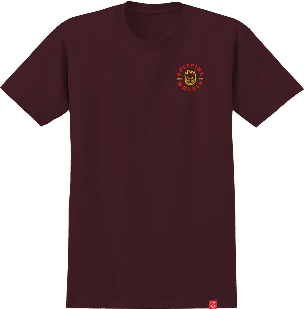 Spitfire Bighead Classic Youth T-Shirt Maroon/Red/Yellow