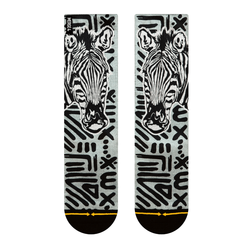 Merge4 - Taylor Reinhold Zebra Crew Sock