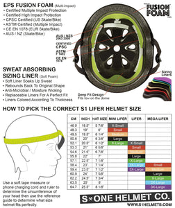 S-One Mega Lifer Helmet - White Gloss with Checkers