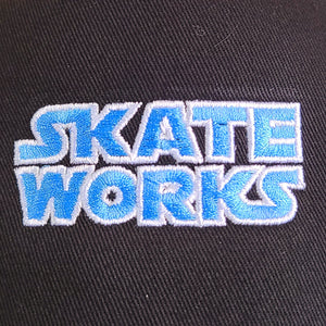 Skateworks Classic Logo Snapback Trucker Hat Black/Light Blue