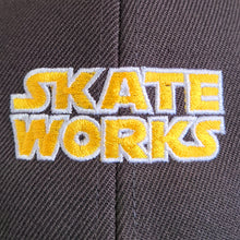 Load image into Gallery viewer, Skateworks Classic Logo Snapback Hat Coal/Yellow
