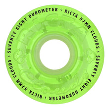 Load image into Gallery viewer, Ricta Clear Clouds Green Glow in the Dark Cores 57mm 78a
