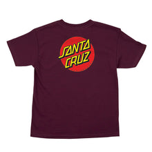 Load image into Gallery viewer, Santa Cruz Classic Dot Youth S/S T-Shirt Burgundy
