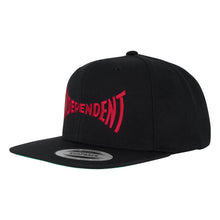 Load image into Gallery viewer, Independent Trucks Span Embroidered Structured Snapback Hat Black/Dark Red
