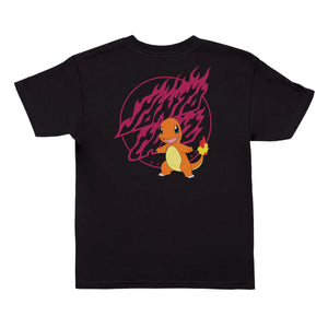 Santa Cruz Pokemon Fire Type 1 Youth T-Shirt Black