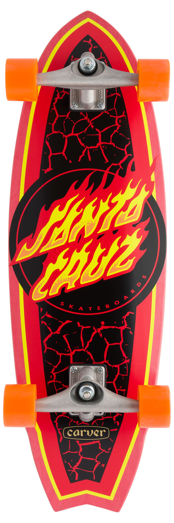 Santa Cruz Flame Dot Shark Carver Surf Skate Cruiser Skateboard