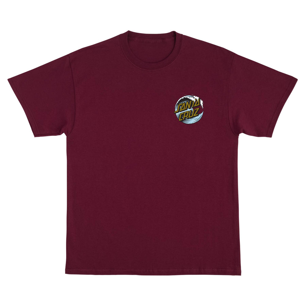 Wave Dot S/S T-Shirt Maroon/Gold