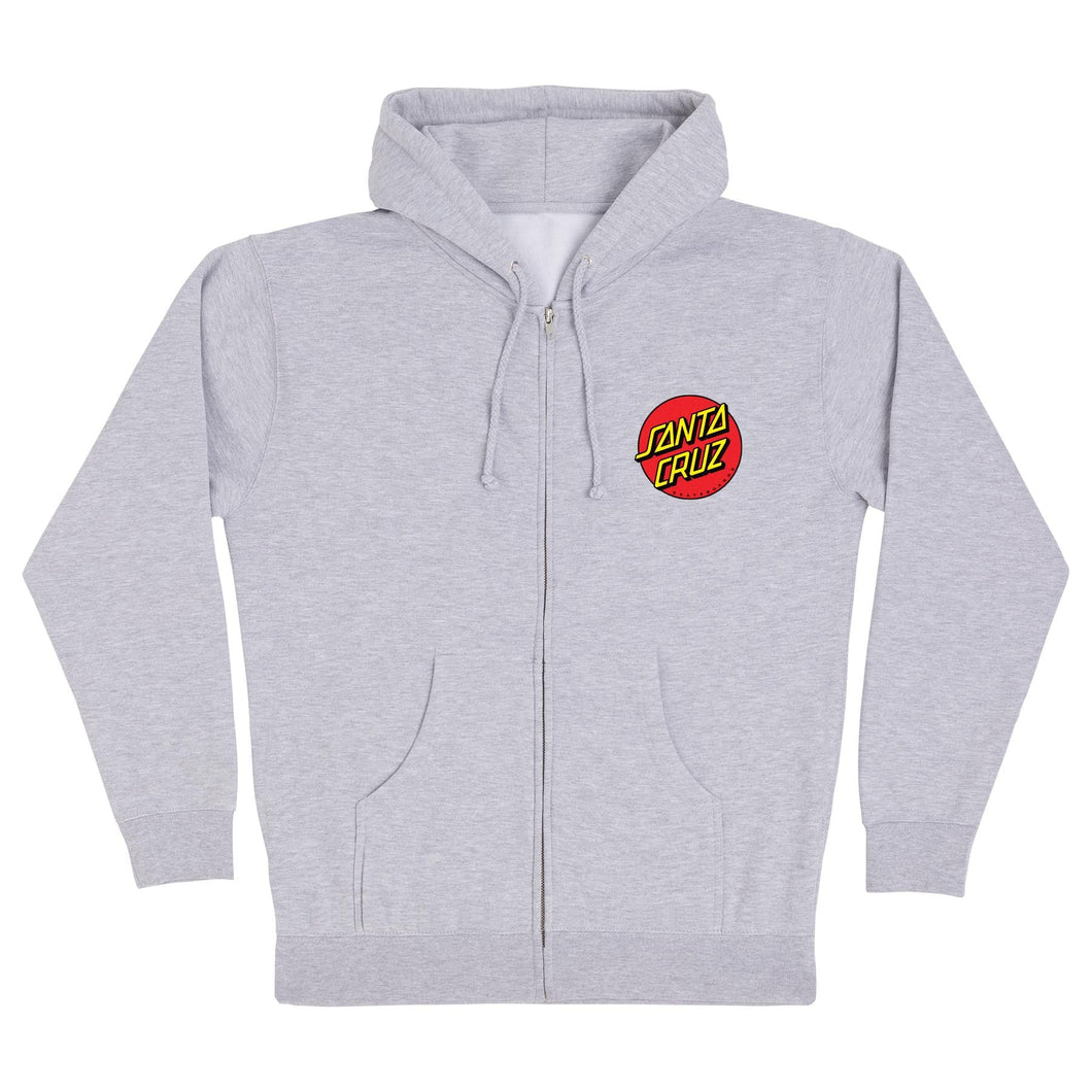 Classic Dot Zip Hoodie Heather Grey