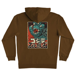 Godzilla Hand Mens Santa Cruz Hoodie Brown