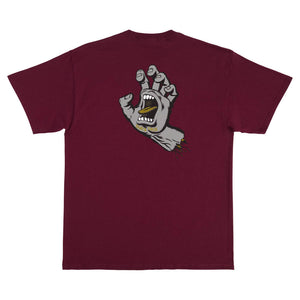 Screaming Hand T-Shirt Maroon/Grey