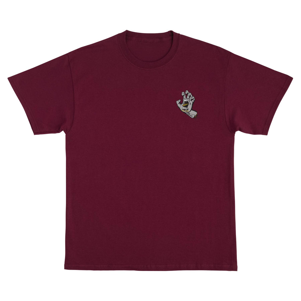 Screaming Hand T-Shirt Maroon/Grey