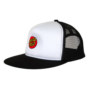 Santa Cruz Classic Dot Embroidered Mesh Trucker Hat Black/White