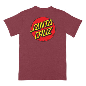 Santa Cruz Classic Dot S/S T-Shirt Cardinal Heather