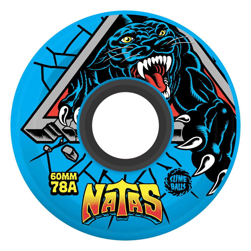 Santa Cruz OG Slime Balls Natas Blue 60mm 78a