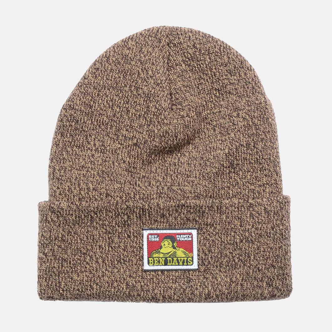 Ben Davis Knit Beanie - Marled Brown