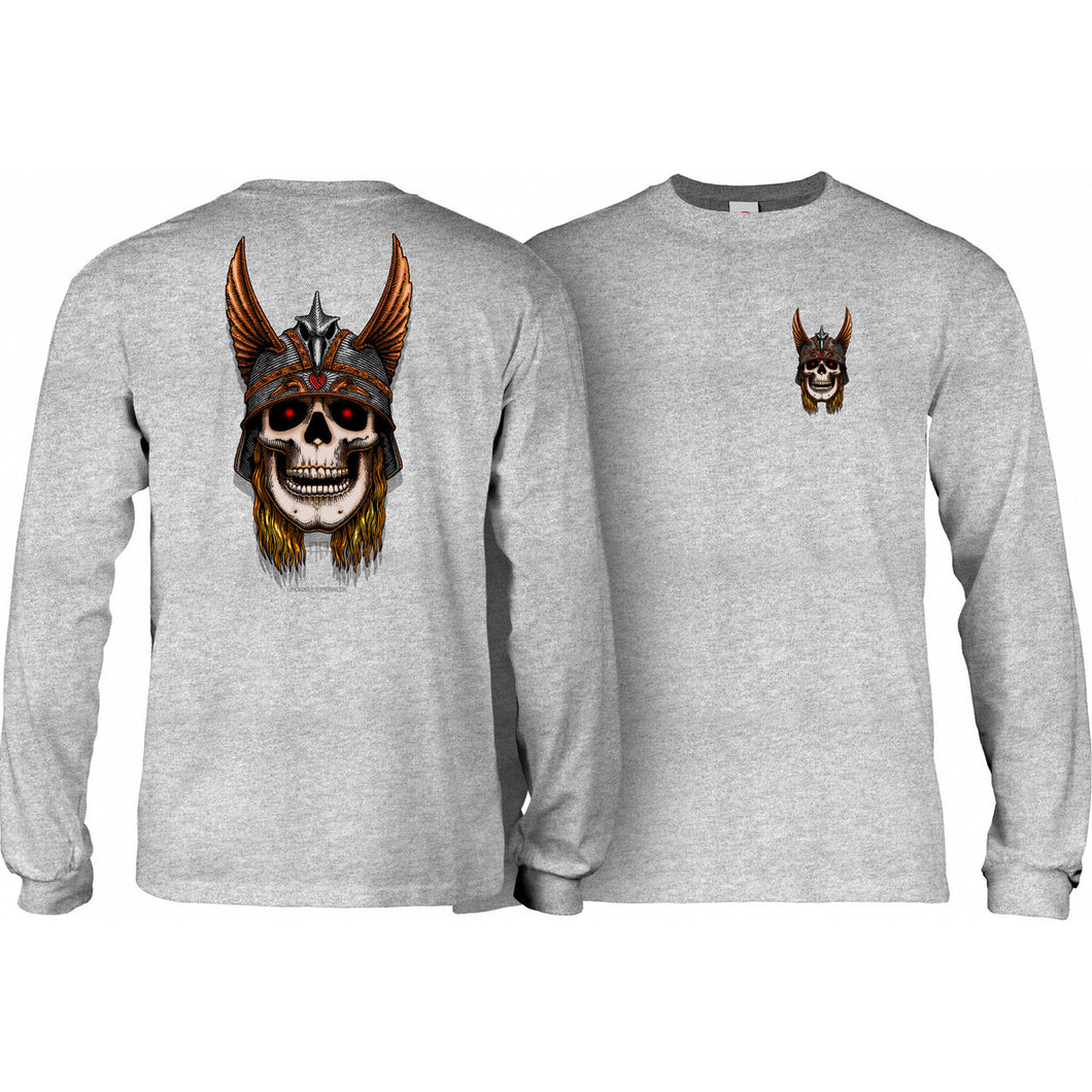 Powell Peralta Andy Anderson Skull Long Sleeve T-Shirt Athletic Heather Grey