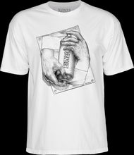 Load image into Gallery viewer, Bones Wheels Spraying Hands T-Shirt - White
