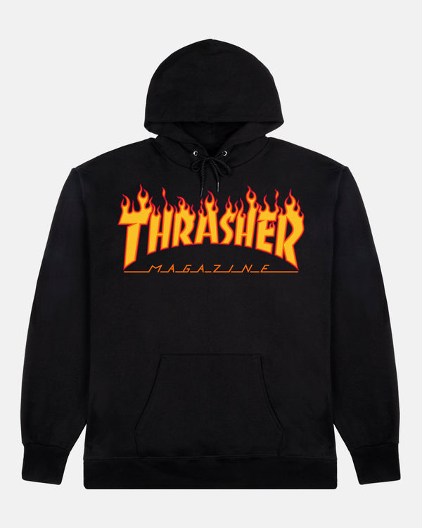 Thrasher Flame Hoodie - Black