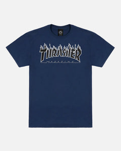 Thrasher Flame Logo T-Shirt Navy/Black