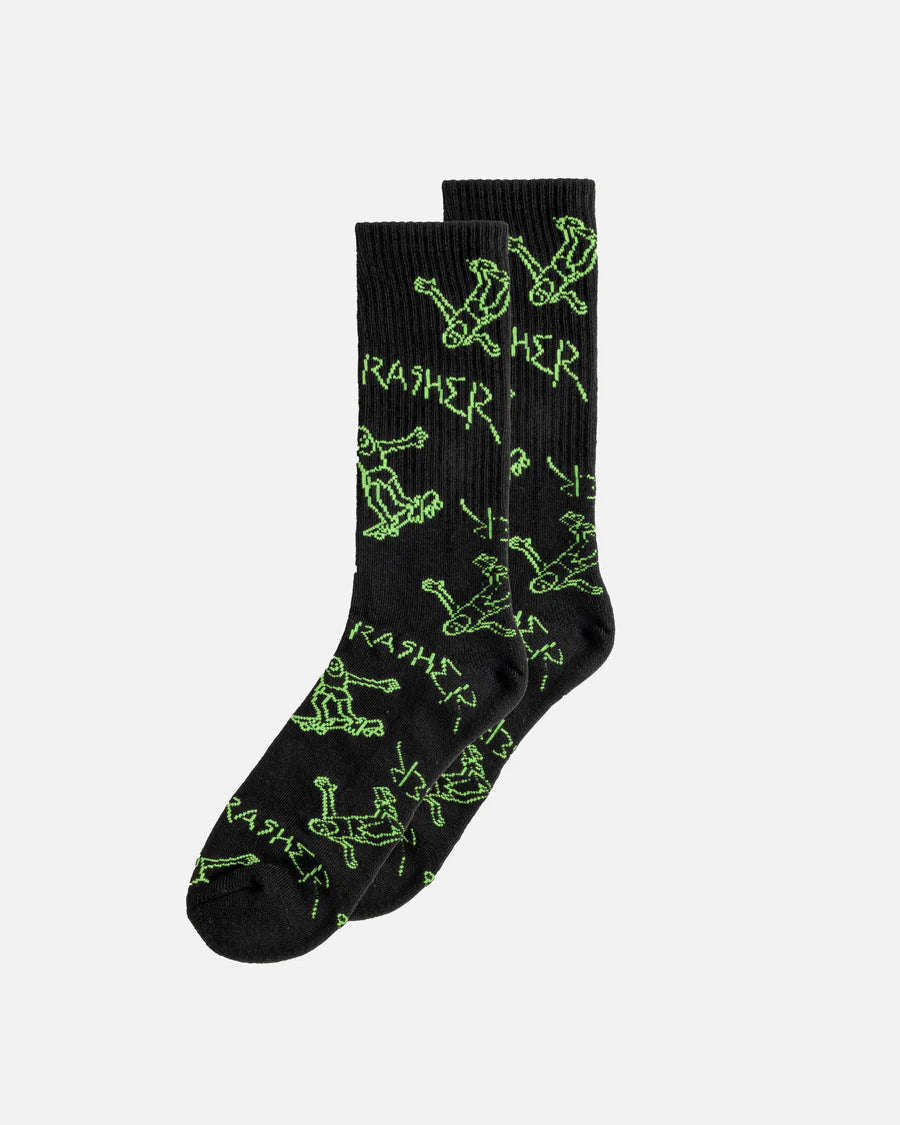Thrasher Gonz Socks - Black/Green