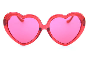 Happy Hour Shades Heart Ons - Red Sparkle Red Lens