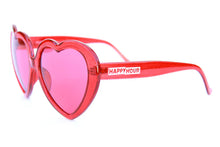 Load image into Gallery viewer, Happy Hour Shades Heart Ons - Red Sparkle Red Lens
