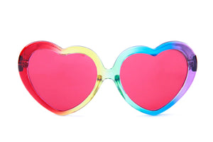 Happy Hour Shades Heart Ons - Rainbow Fade Red/Moxi