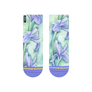 Merge4 - Maia Negre Irises Womens Quarter Crew Sock