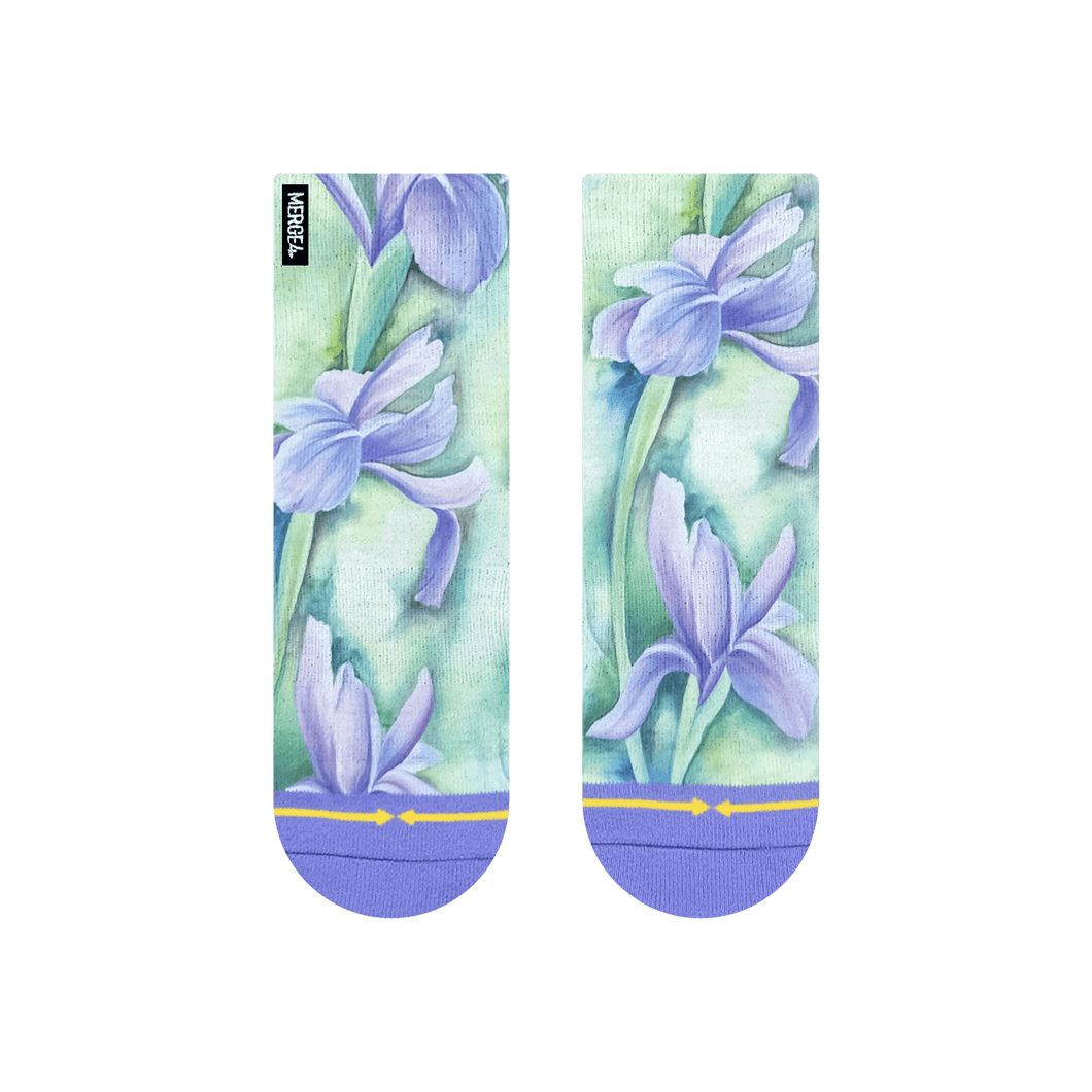 Merge4 - Maia Negre Irises Womens Quarter Crew Sock