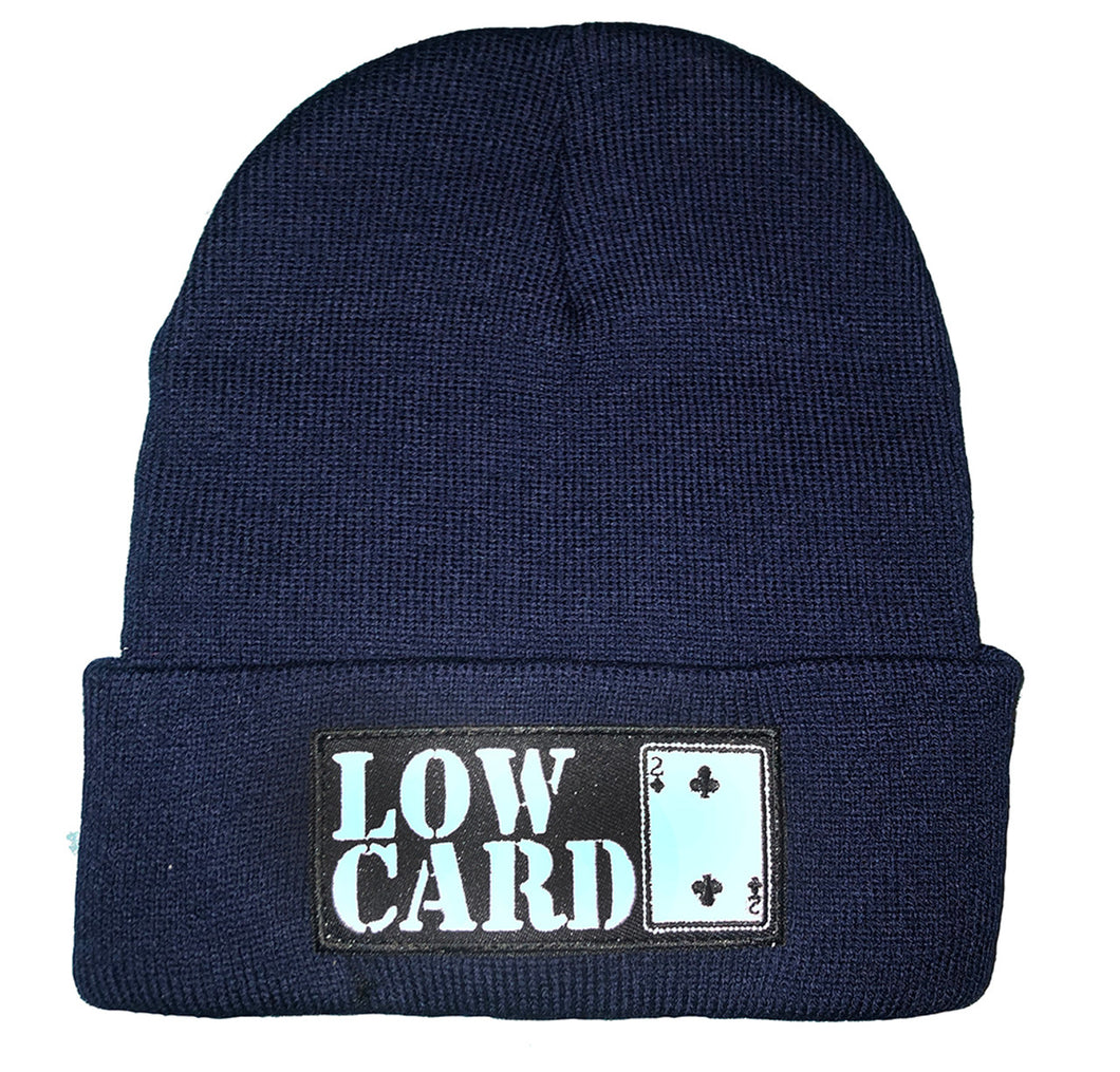 Low Card OG Logo Patch Acrylic Beanie Navy