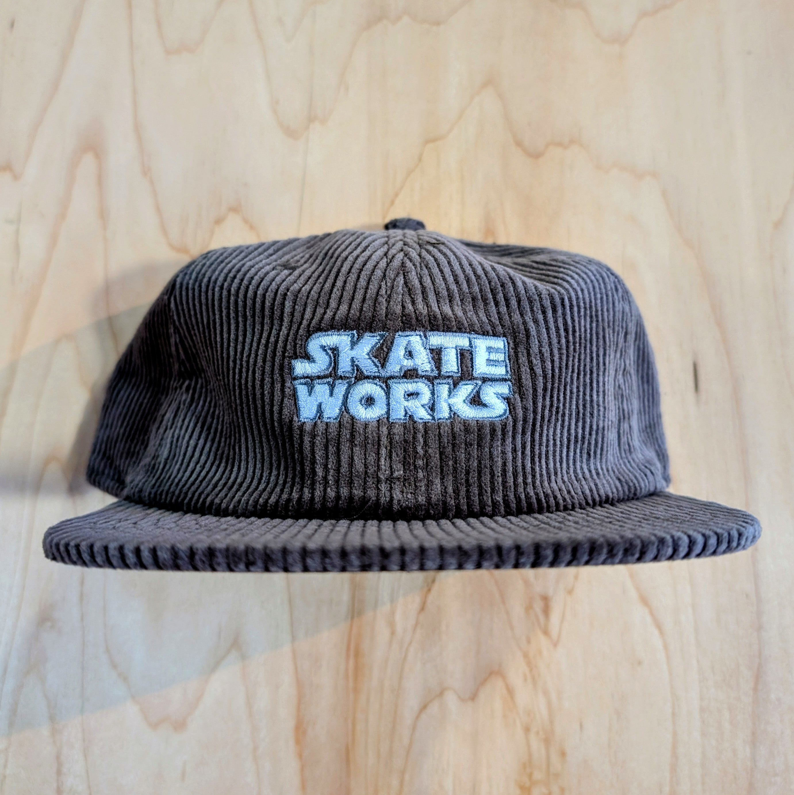 skateworks-classic-logo-corduroy-strapback-hat-walnut