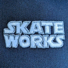 Load image into Gallery viewer, Skateworks Classic Logo Snapback Trucker Hat - Navy/Ecru
