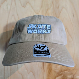 Skateworks Classic Logo Strapback Dad Hat - Khaki