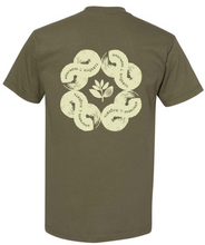 Load image into Gallery viewer, Loophole Wheels x Magenta Skateboards T-Shirt - Military Green
