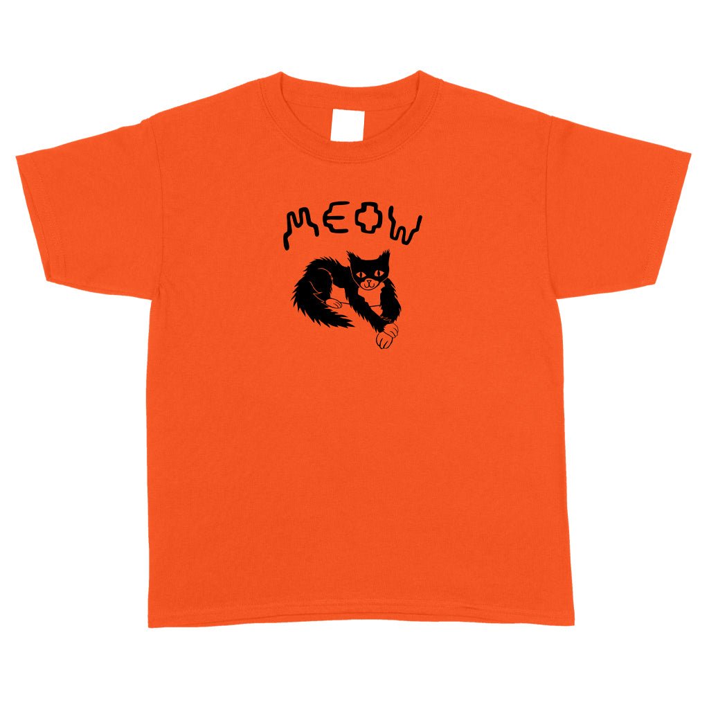 Meow Cross Paw Youth T-Shirt - Tangerine
