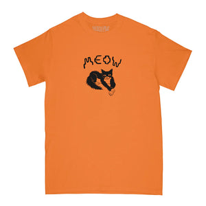 Meow Cross Paw T-Shirt - Tangerine