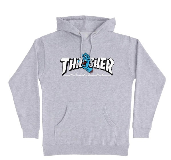 Santa Cruz X Thrasher Screaming Hand P/O Hoodie Light Grey